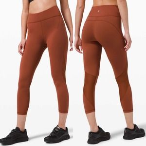 Lululemon Everlux and Mesh High-Rise Crop 23" Legging In Terracotta Size 10